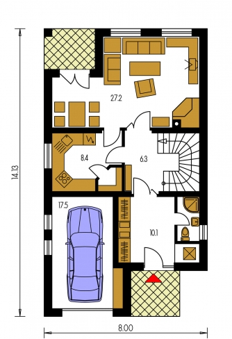 Floor plan of ground floor - KLASSIK 113